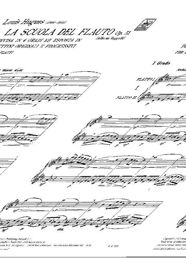 La Scuola Del Flauto Op. 51 - I Grado - Divisa In 4 Gradi Ed Esposta In Duettini Originali E Progressivi - Per Due Flauti - duet pro příčné flétny